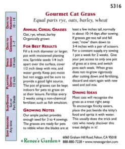 Renee's Garden Cat Treats Gourmet Mixed Greens -Brandt Sales 5316 pb