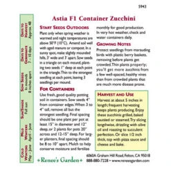 Renee's Garden Squash Summer Zucchini Astia -Brandt Sales 5943 pb