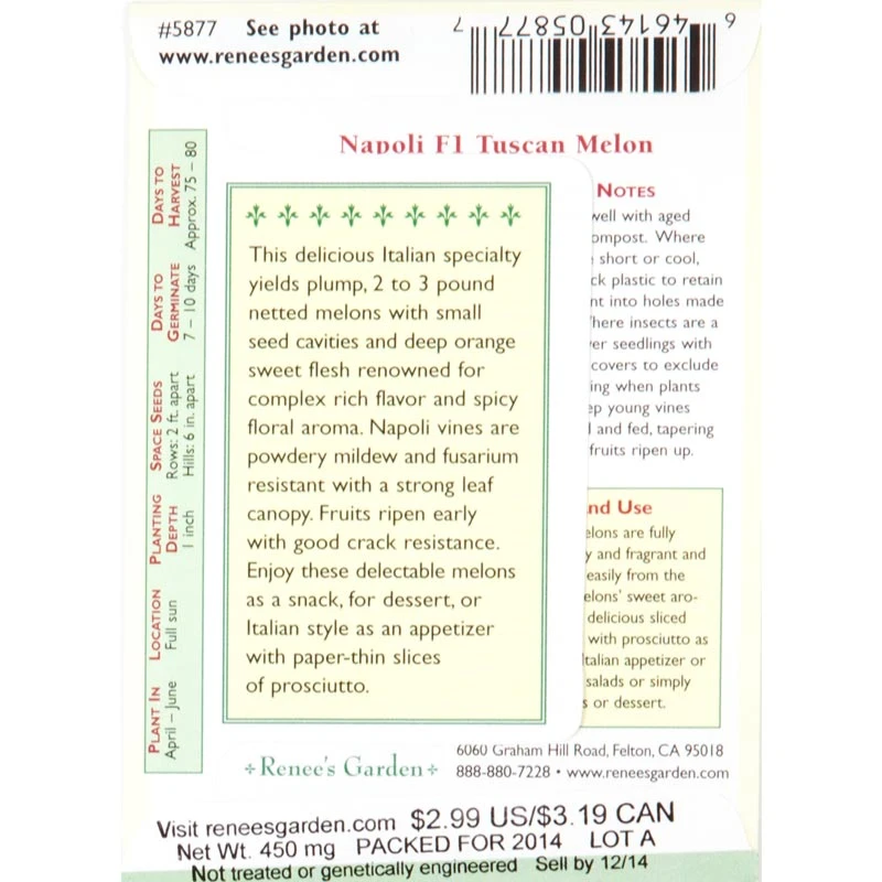 Renee's Garden Melon Tuscan Napoli 4 Renee's Garden Melon Tuscan Napoli - Image 2